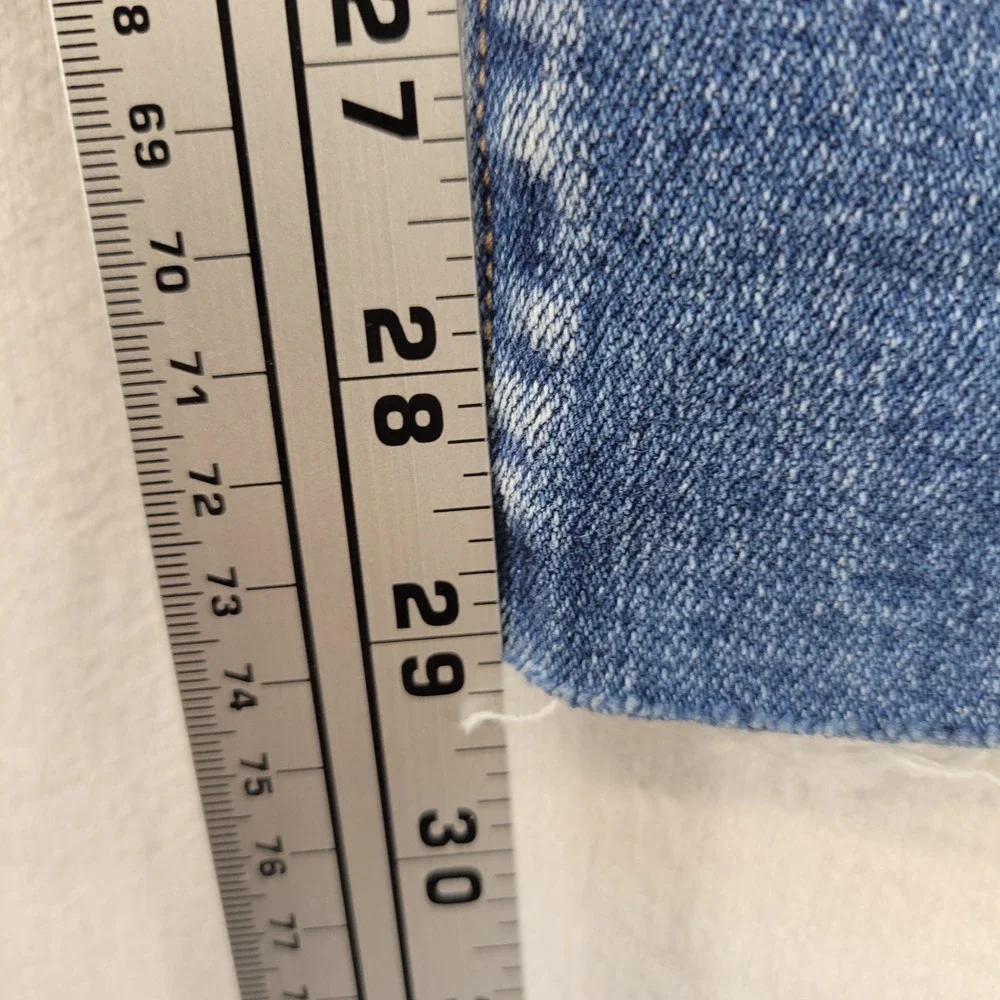 Flying Monkey Jeans Womens 29 Blue Distressed High Rise Straight Leg‎ Denim